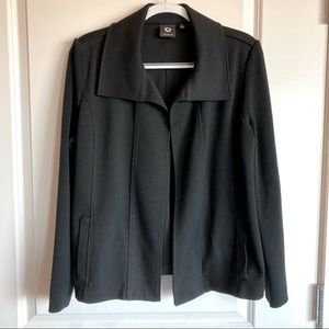 Black Open Jacket, Knit Sleeves